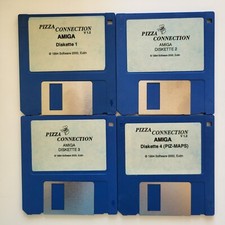 ✅ 4 Disketten PIZZA CONNECTION von Software 2000 ⭐ Commodore Amiga 500 1200⚡️