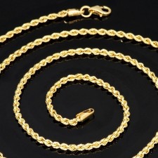 Kordelkette Goldkette Zopfkette 585er 14K ECHT GOLD 2mm 50cm NEU Halskette