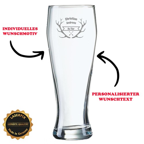 Weizenbierglas mit gravur - weizenbierglas,