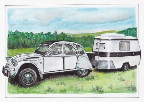 Postkarte 2cv mit - postkarte, eriba