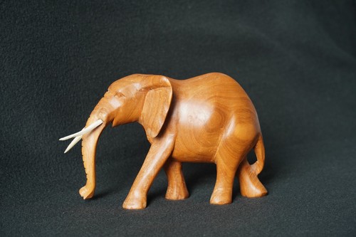 Figur elefant holz braun - figur,