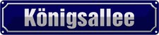 Blechschild 10x46 cm Königsallee Düsseldorf Abenteuer Reisen Straße Stadt Urlaub