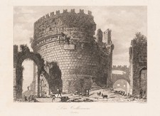 A. PAYNE (1812-1902), Grabmal der Caecilia Metalla, Sst. Romantik Architektur