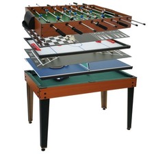 B-Ware Tischkicker MCW-M33, 7in1 Multiplayer Spieletisch, MDF 80x123x101cm
