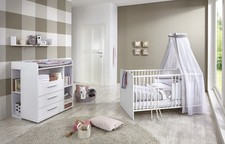 Babyzimmer Kinderzimmer komplett Set Babymöbel Komplettset umbaubar KIM 6 weiß