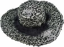 Paillettenhut Damen Federn