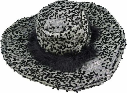 Paillettenhut damen federn - paillettenhut,