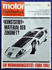 Motor Rundschau 8/1967   Eriba Troll Wohnwagen Test,  Formel 2 in England