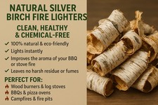 Natürliche Silberbirke Feueranzünder - sauber, gesund & chemiefrei ?