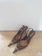 High Heels Gr. 37 Braun Damenschuhe Echtleder von El Dantes mit Schmucksteinen