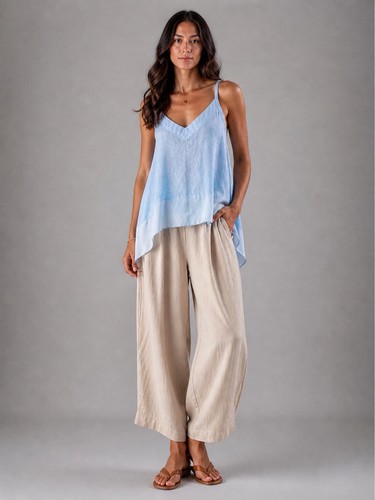 Leinentop boho hippie hellblau - hippie,