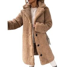 Damen Mantel Winterjacke Plüsch Warme Kapuzen Coat S-5XL