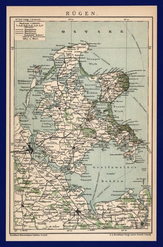 Landkarte anno 1899 - -, rügen