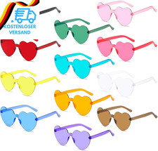 ATSGJLZN Herz Sonnenbrille,12 Stück Herzbrille UV400 Party Brillen Sets Partybri