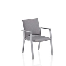 Kettler Stapelsessel Rasmus Alu silber/Sunbrella® flanelle Stapelstuhl 62x60x85 