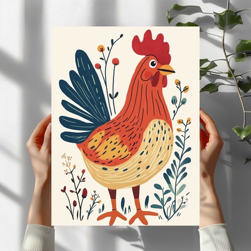 Lustiges huhn premium poster - huhn,