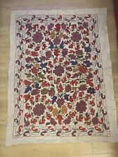 Antike Vintage Usbekische Stickerei Suzani Bettdecke Tischdecke Überwurf. 170/129cm