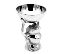 B-Ware Figur Frosch Metall Froschkönig Messing Schale Silber Dekoration Deko