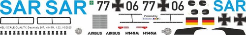 Decal 607 eurocopter h145m - 607, /