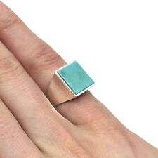 klassischer Türkis 925 Silber Bandring Herren Schmuck massiver Ring 20.0mm / 63