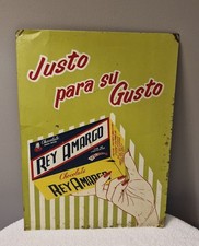 REY AMARGO MEXIKANISCHE SCHOKOLADE ALTES BLECHSCHILD WERBUNG DEKO VINTAGE MEXIKO