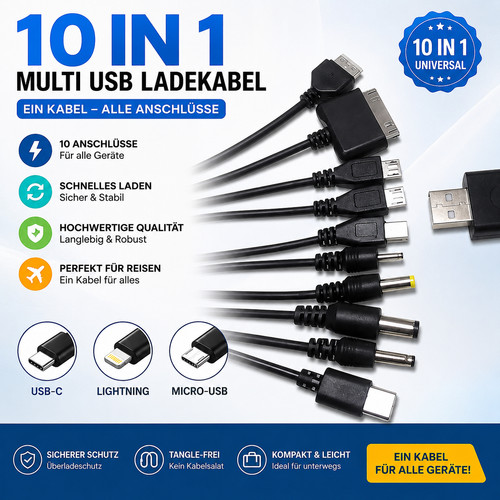 10in1 usb ladekabel multi - usb,
