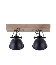 Deckenlampe Strahler Spot schwarz Holz Metall schwarz exkl. 2xLED 40 watt max