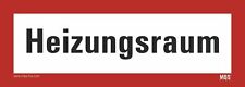 3x Aufkleber Brandschutzzeichen „Heizungsraum“ Hinweis Folie | 7,4x21cm B-Ware