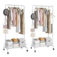 Kleiderständer Stabil Schwerlast Kleiderständer auf Rollen mit Aufbewahrungskorb