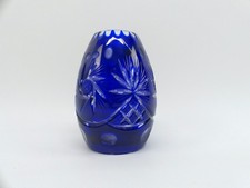Bleikristall Glas Vase  Kobalt
