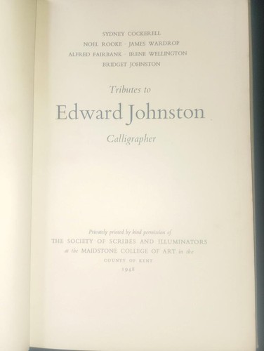 Tribute edward johnston - tribute,