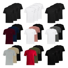 3er Pack HUGO Herren T-Shirts Hugo Boss Kurzarmshirts Cotton Crew-Neck