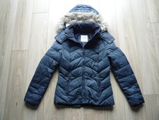 EDC ESPRIT Damen Daunen Stepp JACKE Gr.XS/34 blau mit Kapuze Mantel NEU !!