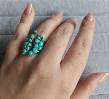 Sehr schöner 925 Silberring mit echtem TürkisGestempelt 925 Sterlingsilber