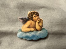 alte Oblate Glanzbild Michelangelo Engel Sixtinische Madonna 4x4,3 cm