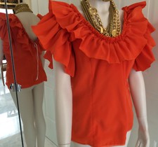 Flamenco Bluse,IBIZA,550 Euro,Theater,Vorstellung,Künstler,Tanz,Größe 46,orange