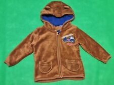 Plüschjacke Übergangsjacke gefüttert Jacke Gr. 86 92 Kapuzenjacke braun