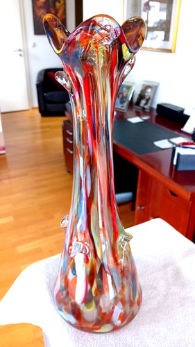 Große schwere glas vase - glas,