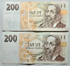 2 Banknoten 2 X 200 Korun