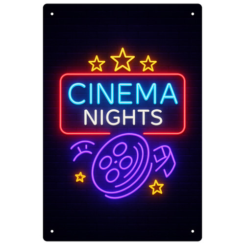 Cinema nights neon kino - cinema,