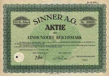 Sinner AG 1926 Karlsruhe
