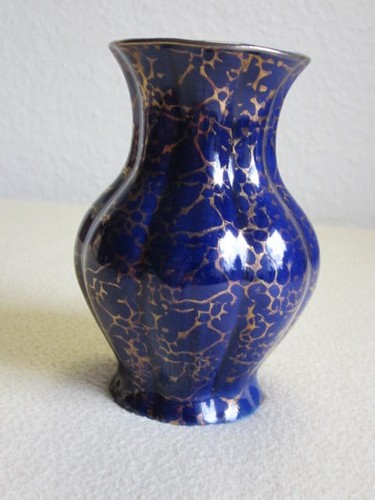 Vase kobaltblau gold - kobaltblau-gold, alt