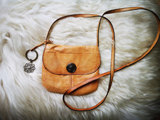 Damenhandtasche, Clutch / Partybag von PIECES, Leder, braun, 16x15cm