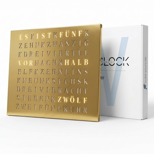 Wordclock jupiter edelstahl - edelstahl, in