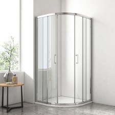 Duschabtrennung 90x90/80x80 cm Viertelkreis Runddusche Duschkabine Nano Glas ESG