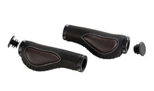 Fahrrad Griffe Lenkergriffe E-Bike Kettenschaltung lang/lang Ergo-Gel Leder