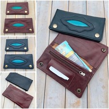 Tabaktasche Tabakbeutel Drehertasche ECHT LEDER Inlet türkisfarben braun schwarz