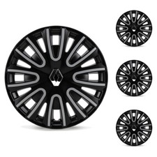 4x ORIGINAL Renault Radkappe Radblende 15" Schwarz Silber TWINGO 3 8201536033