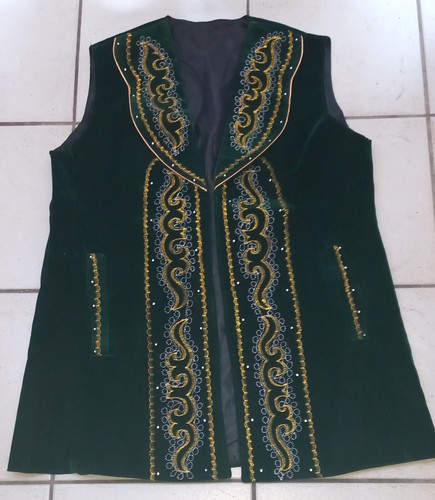 Weste samt jacke stickerei - weste,