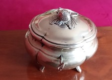 Jugendstil Zuckerdose aus Metall versilbert von P. Lauer um 1900